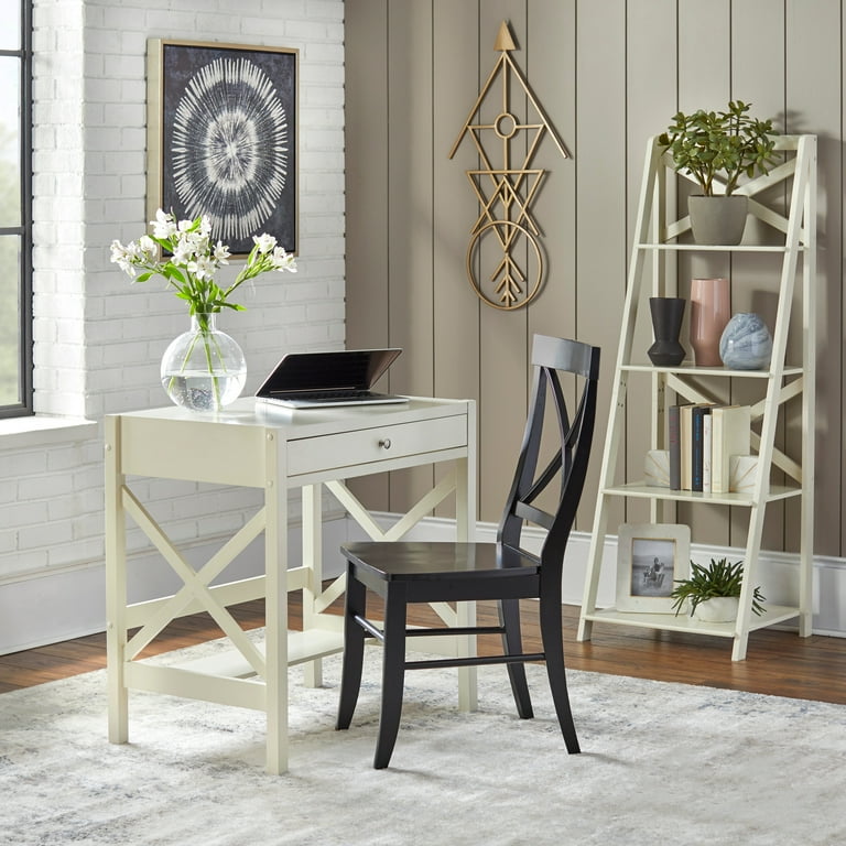 Simple Living X Frame Farmhouse Wood Desk Charcoal Gray Painted