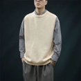 thumbnail image 3 of Chalecos de punto para hombre, chaleco negro, forro polar, cálido, grueso, de diseñador, ropa de calle, suéter para hombre, ropa popular coreana, reseñas de moda Y2k, 3 of 4