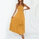 thumbnail image 2 of Vestido largo bohemio sin tirantes para mujer - Con adornos de encaje en los hombros, material de viscosa, corte A fluido, perfecto para la playa, bodas y vacaciones, 2 of 6
