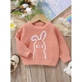 thumbnail image 3 of Suealasg Toddler Baby Girl Knitted Sweater Newborn Long Sleeve Bunny Embroidery Pullover 3M 6M 9M 12M 18M 24M 2T 3T Infant Easter Knitwear Jumpers Tops, 3 of 8