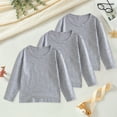 thumbnail image 2 of Ulanda 3 Pack Cotton Long Sleeve Tee Shirts Basic Crewneck T-Shirts for Boys/Girls/Toddlers Long-Sleeve T-Shirts (Grey, 5-6 Years), 2 of 9