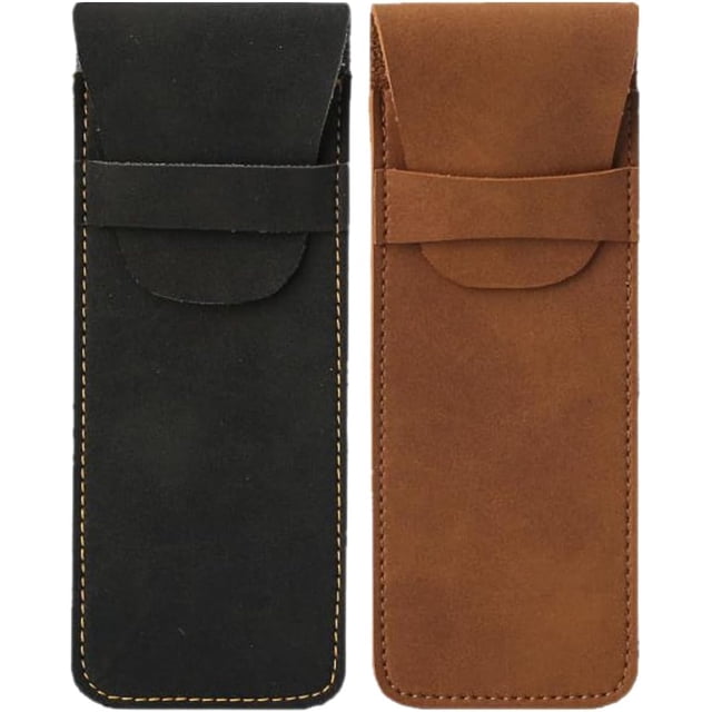 2 Piezas estuche de cuero para pluma estilográfica manga de lápiz decorativa bolsa protectora para pluma estuche para bolígrafo antiguo titular de la pluma Bolsa de PU