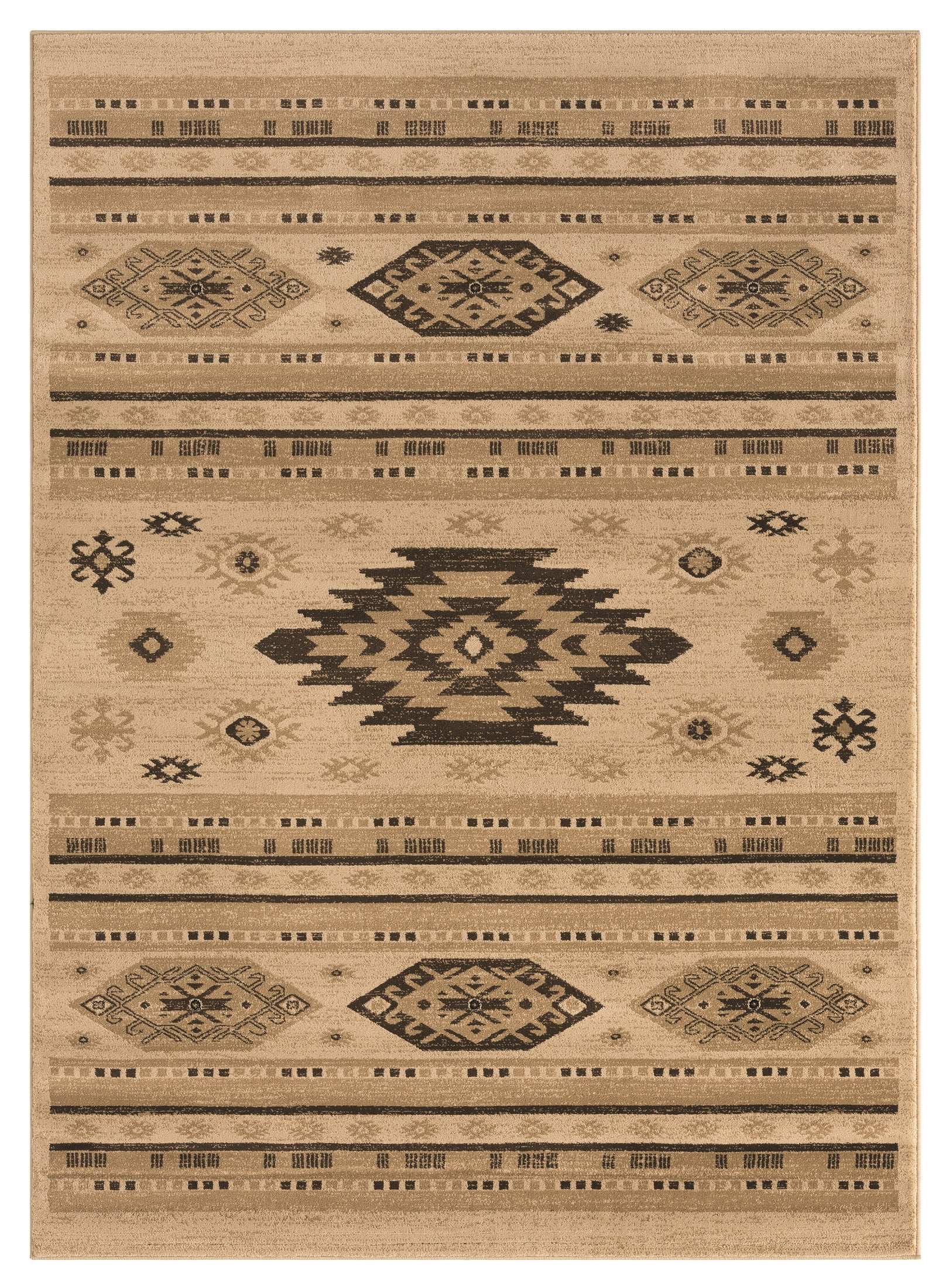 United Weavers Plateau Mason Southwestern Plaid Accent Rug, Cream, 1'10" x 3'