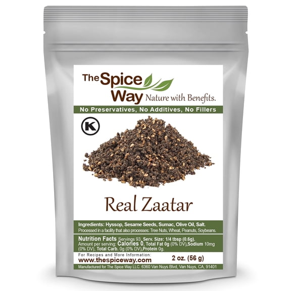 The Spice Way Real Zaatar - Middle Eastern Spice Blend – All Natural – with Hyssop and Sumac - 2 oz.