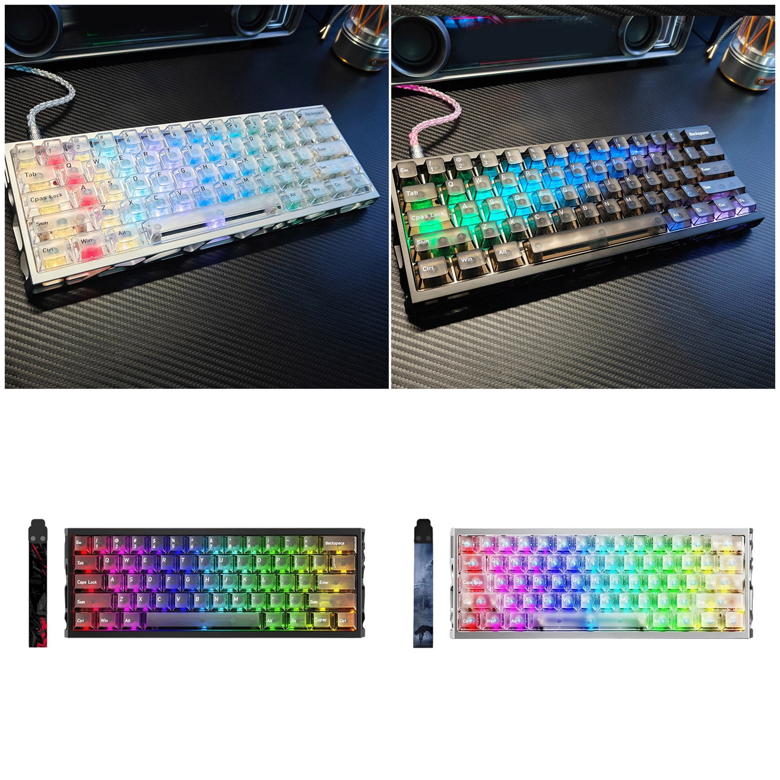 Aluminum Alloy Gaming Keyboards Axises Switches Hollows Body Comfortable Typing Experience