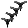 thumbnail image 2 of Gibobby Bragas Regalo de Navidad 4 piezas Paquete de Tanga para dama Calzoncillos Bragas de encaje sexy Ropa interior Bragas Bikini Sólido Calzoncillos para mujer(Negro,G), 2 of 5