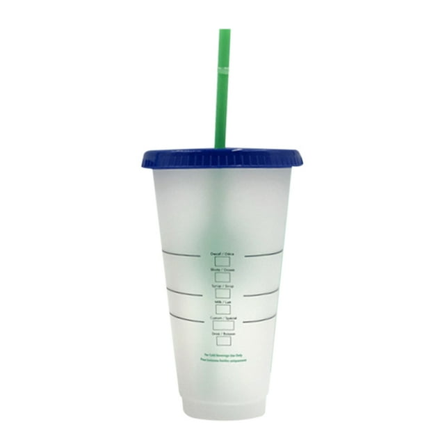 CAROOTU Reusable Plastic Temperature Color Changing Cold Cup Summer Drink Water Mug Cup
