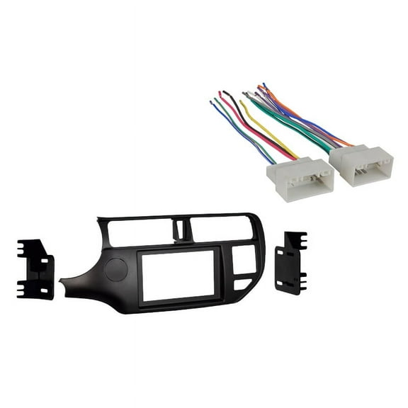 Fits Kia Rio/Rio 5 2012-2015 Double DIN Stereo Harness Radio Install Dash Kit