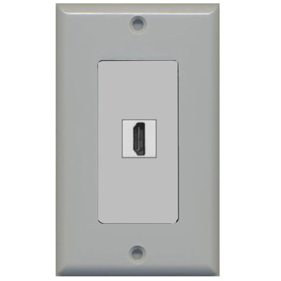 RiteAV 1 HDMI Port Female-Female Wall Plate Decorative - Gray
