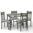 thumbnail image 2 of Costway 5 Piece Faux Marble Dining Set Table and 4 Chairs Kitchen Breakfast Furniture Grey, 2 of 7