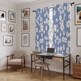thumbnail image 5 of Watercolor Floral Kitchen Curtain for Berdoom Living Room Cafe 72 Inch Length, Spring Flower Leaves Botanical Blue Tiers Curtains Light Filtering Drapes Rod Pocket Window Treatment 2 Panels 52"Wx72"L, 5 of 8