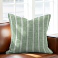 thumbnail image 5 of Throw Pillow Covers 16x16 Inch, Sage Green Decorative Pillow Cases for Couch Sofa Bed, Bohemia Modern Simple Vertical Stripes Cotton Linen Square Home Decor Pillowcases with Hidden Zipper, 5 of 9