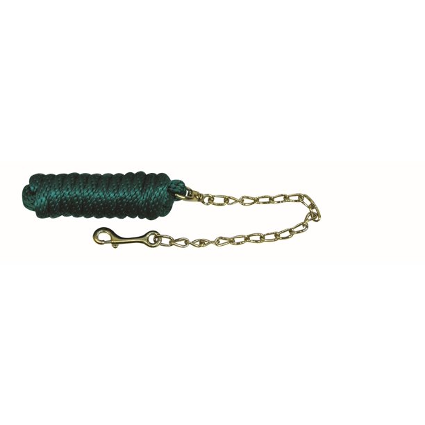 Western Rawhide Signature Fashion Horse Lead Rope with 20 inch ChainEmerald Green Black Nickel