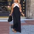thumbnail image 2 of Women’s Sleeveless Maxi Dress with Cross Halter Neck and Loose Fit Long Length Casual Summer Sundress Black L, 2 of 5