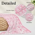thumbnail image 2 of Christmas Pink Pillow Covers, Linen Long Throw Pillow Case, Xmas Reindeer Poinsettia Flowers Winter Holiday Pillow Protector Decorative Cushion Cover for Living Room/Bedroom 20" x 30", 2 of 8