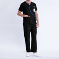 thumbnail image 6 of Hvyesh Womens Mens Scrub Set,Casual Nurse Uniform Unisex Short Sleeve Tops and Loose Pants 2 Piece Sets, 6 of 7