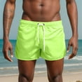 thumbnail image 6 of Summer Mens Shorts Athletic Casual Fashion Draw Drawstring Tightness Waist Exercise Beach Outdoor And Fitness Beach Shorts Pants Beach Shorts Jogger Green S, 6 of 6