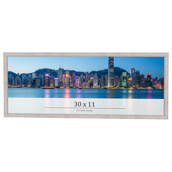 30x11 Frame White Real Wood Picture Frame Width 0.75 inches | Interior Frame Depth 0.5 inches |
