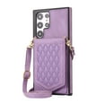 thumbnail image 2 of Mantto Case for Samsung S22 Ultra, Crossbody Neck Strap Lanyard Handbag with Mirror Back for Women PU Leather Flip Case with Credit Card Slot Kickstand for Samsung Galaxy S22 Ultra, Purple, 2 of 13