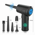 thumbnail image 6 of Compressed Air Duster for Computer Keyboard 51000 RPM Mini Electric Cordless Air Dust Cleaner for PC Crumbs Car,1 * Compressed Air Duster 5 * Cleaner Head 1 * USB Cable,Black, 6 of 6
