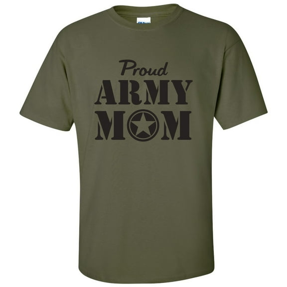 Proud ARMY Mom Short Sleeve T-Shirt in Military Green