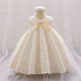 thumbnail image 2 of Girls Dresses Infant Bowknot Mesh Flower Dress Sleeveless Children Party Pageant Princess Dress Size 6 M-12 M, 2 of 7