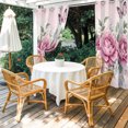 thumbnail image 4 of Outdoor Curtains for Patio Waterproof, Watercolor Pink Floral Windproof Pravicy Outside Porch Blackout Curtain, Spring Romantic Roses Butterfly Sun Blocking Grommets Curtains for Cabana 54"x95", 4 of 9