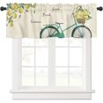 thumbnail image 2 of Valances for Windows Semi Sheer Valance Rod Pocket Light Filtering Small Window Curtains Summer Style Bikes and Lemons Valances for Living Room, Bathroom Window Curtain 54"x18", 2 of 5
