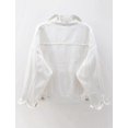 thumbnail image 2 of SHAR Women's casual denim jacket, solid color long sleeve denim jacket, 2 of 5