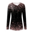 thumbnail image 2 of Gibobby Blusas Elegantes Para Mujer Blusas de manga larga para mujer, blusas con botones y cuello en V fruncidas, camisas informales holgadas para salir, camisetas, ropa（Rosa， L), 2 of 4