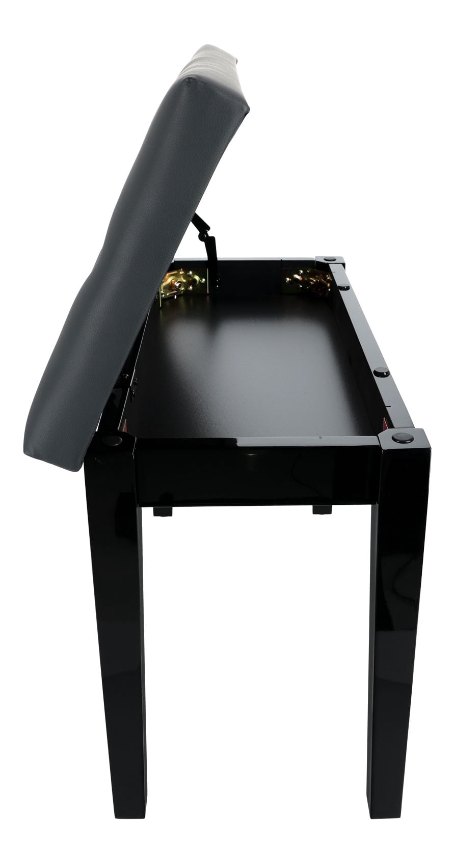 Rockville PB7 BLACK Premium Piano Bench w/Thailand Wood, Comfy Padding + Storage
