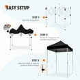 thumbnail image 3 of EAGLE PEAK 5x5 Pop Up Canopy Tent Instant Outdoor Canopy Easy Set-up Straight Leg Folding Shelter（Black）, 3 of 11