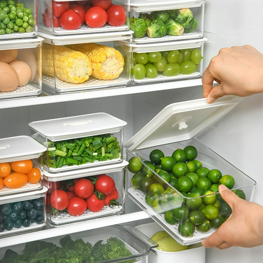 Windfall Food Storage Containers,Plastic Refrigerator Food Preservation Storage with Removable