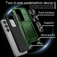 thumbnail image 5 of TECH CIRCLE Case for Samsung Galaxy S23 Back Cover with Magnetic Kickstand + Metal Ring Holder + Lens Cover, Shockproof Hybrid PC+TPU Covers [360° Rotating Bracket] [Corner Protection] - Dark Green, 5 of 8