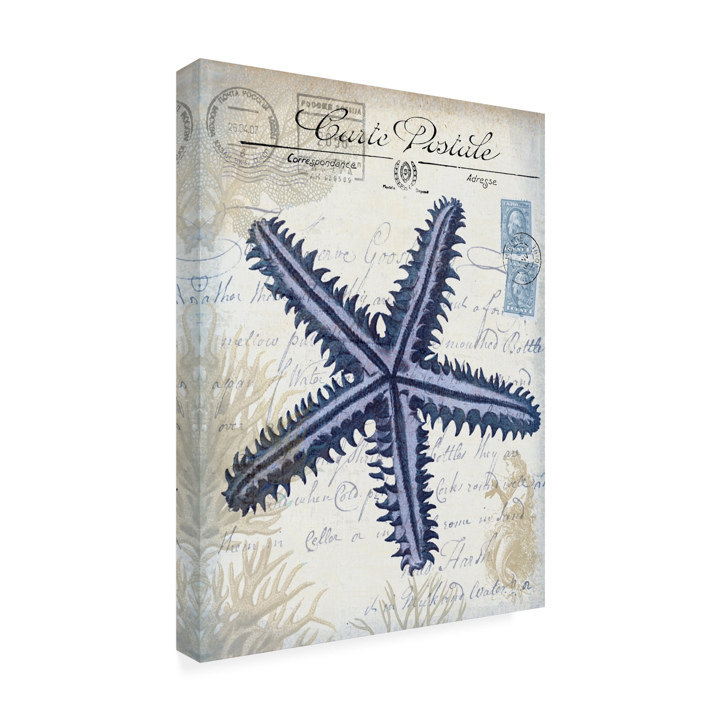 Fab Funky 'Seaside Postcard Cream I' Canvas Art