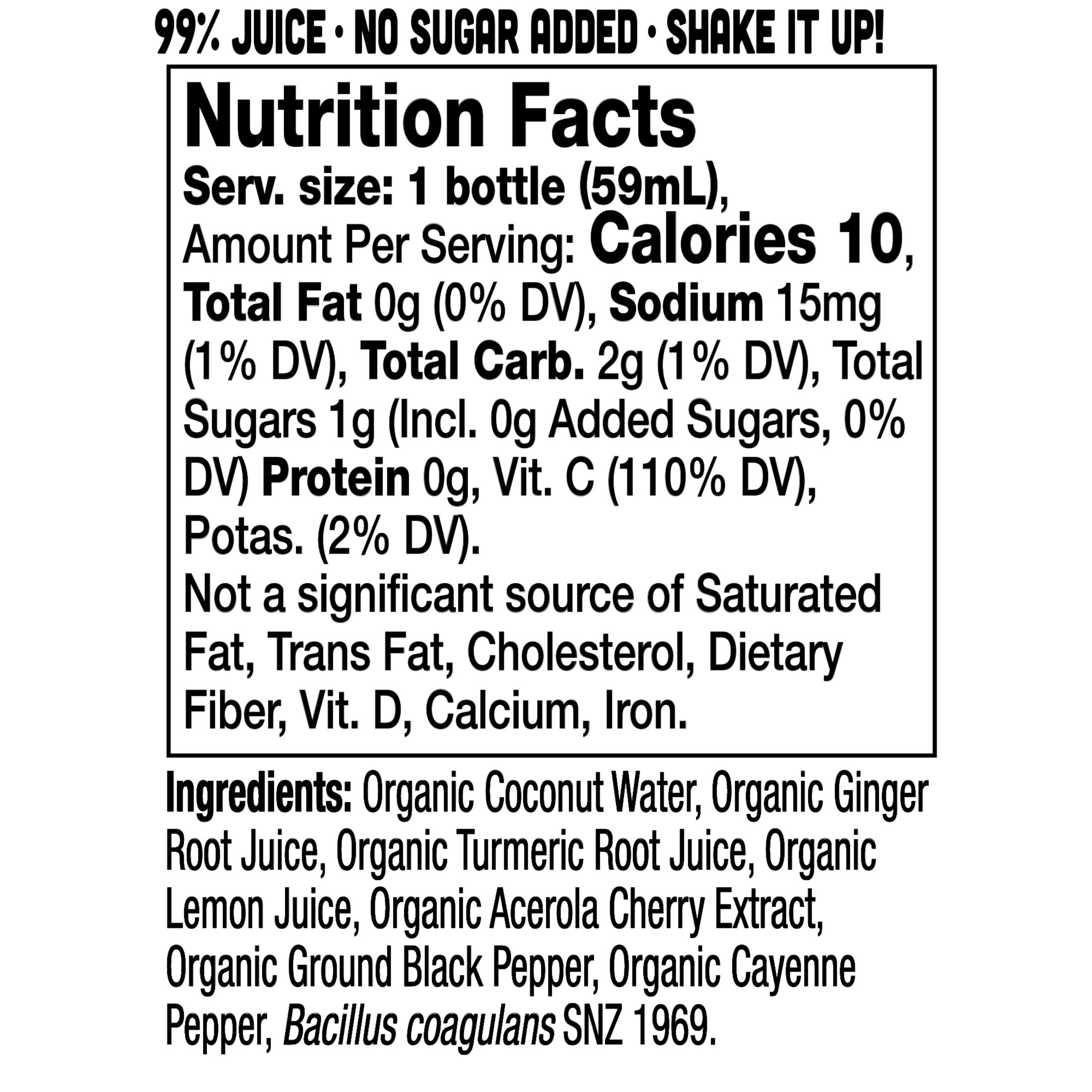 (2 pack) Vive Organic Immunity Boost Cayenne Wellness Shot with Ginger and Turmeric, Potent Wellness Shots, 2 fl oz Bottle