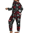 thumbnail image 5 of Lovzfmll Pajama Set for Women, Big & Tall Valentine's Print Set, Long Sleeve Lounge Top and Pants, Cozy Sleepwear Black, 3XL, 5 of 7