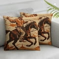 thumbnail image 3 of nygtbtfer Throw Pillow Cover Western Rodeo with Sitting on Rering Horse Decorative Pillow Case American Retro Style Square Pillowcase White, 3 of 7