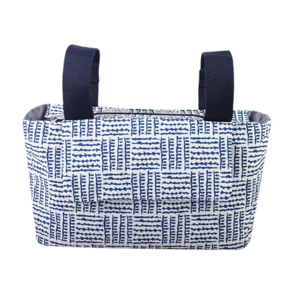 Bolso de bolsas de bolsas de carriola organizadora de cochecitos, bolsita de pañales portátiles, universal, cochecito, bolsa de cochecito para bebés Rayas azules