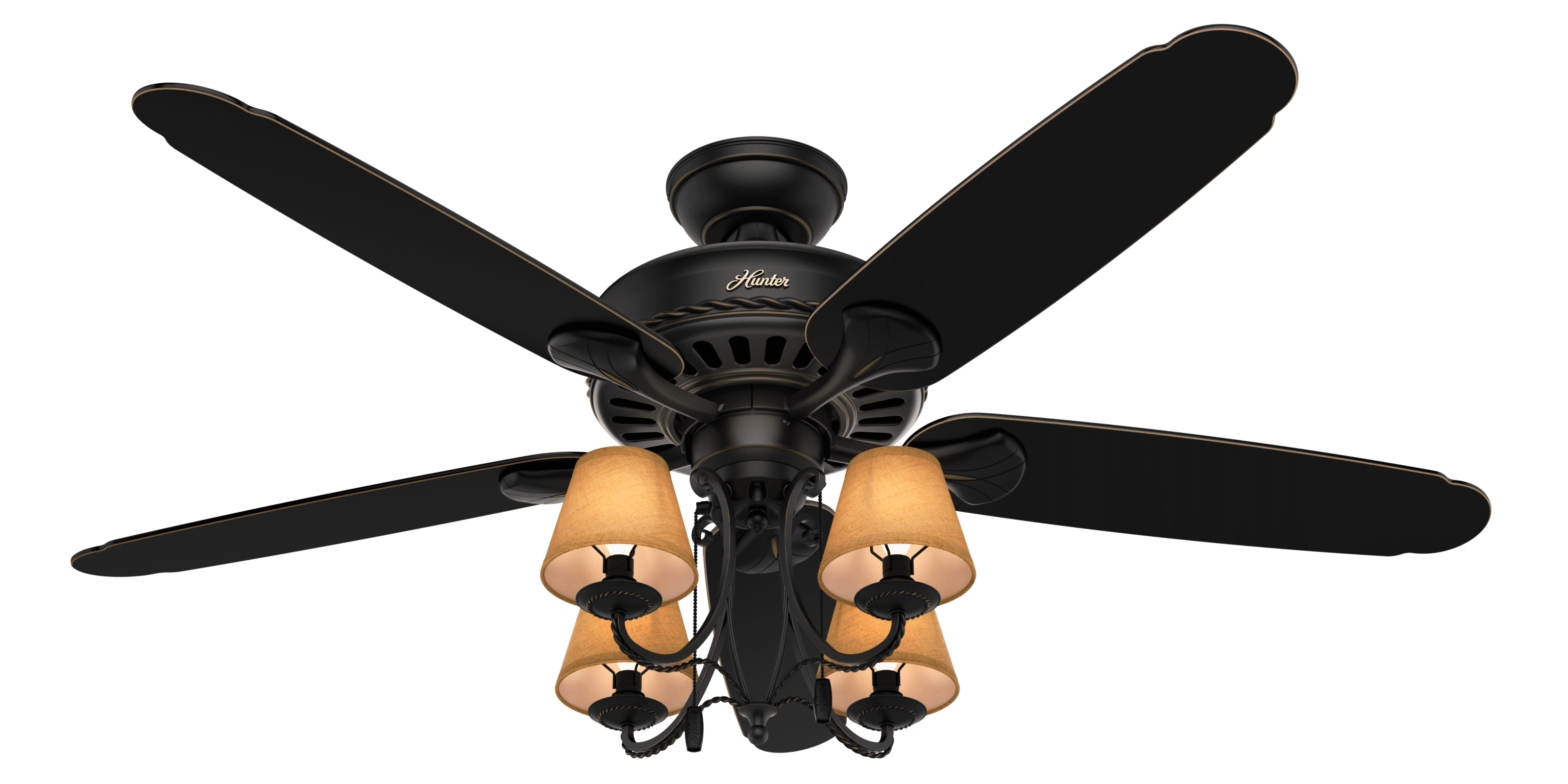 Ali 48" 3Light Wrought Iron LED Ceiling Fan With Remote, Oil Rubbed Bronze JONATHAN Y