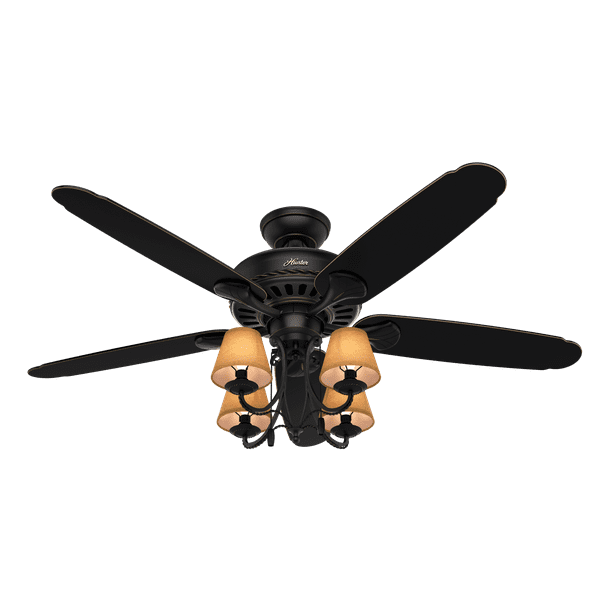 Hunter 54 Cortland Basque Black, Hunter Ceiling Fan Chandelier Light Kit