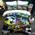 thumbnail image 2 of WASFDN Kids Duvet Cover Football Bedding Set for Children Boys 3D Printed Soccer Quilt Cover Set with 2 Pillowcases Sports Theme Comforter Cover 3Pcs,Twin Size,Style B, 2 of 7