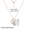 thumbnail image 5 of Lancharmed 14K Gold Plated Men's Necklaces Double Heart Pendant with Zirconia Necklace Grandma Gifts, 5 of 9