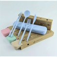 thumbnail image 2 of QUTETN 1 Portable Tableware Set knife Fork Spoon Chopsticks Picnic Student Tableware silverware plastic beige, 2 of 4