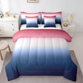 thumbnail image 1 of YST Ombre 7 Piece Bed in a Bag Blue White Pink Gradient Comforter Set, King Size, 1 of 5