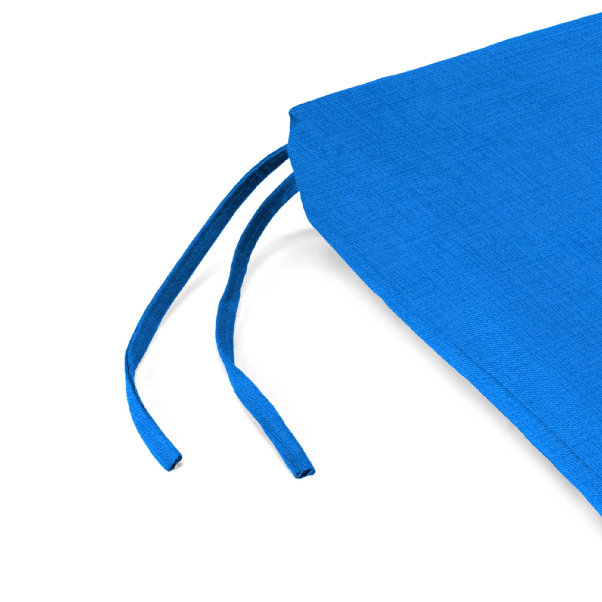 Jordan Manufacturing 17" x 19" Celosia Princess Blue Solid Rectangular Outdoor Chair Pad Seat Cushion with Ties (2 Pack)