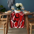 thumbnail image 2 of Red Geometric Table Runner - 72 Inch Long, Kitchen Dining Table Runner Dresser Scarves, Modern Abstract Black White Striped Lines Farmhouse Decor for Coffee Tables Wedding Party Banquet, 2 of 8