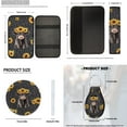 thumbnail image 7 of Pzuqiu 14 Pcs Automotive Seat Cover Accessories Cute Highland Cow Front Rear Car Seat Covers Steering Wheel Seat Belt Headrest Center Console Pad Coasters Chapstick Keychain Holder Keys Wrist Lanyard, 7 of 7