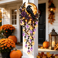 thumbnail image 4 of Elegant Halloween Cascade Wall Light, Raven Midnight Decor with Raven Crescent Moon and Cascading Crystals, Gothic Wall Hanging for Halloween Home, 4 of 6