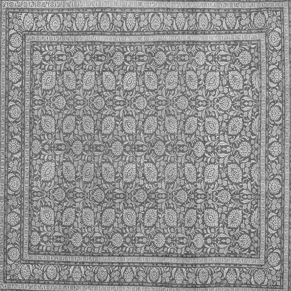 Ahgly Company Indoor Square Persian Gray Traditional Area Rugs, 7' Square
